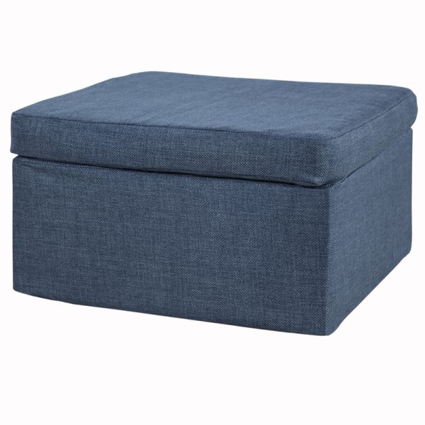 Puff Sofanete Linho Azul