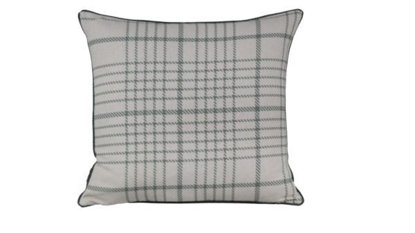 Almofada Off White Linho Xadrez Verde