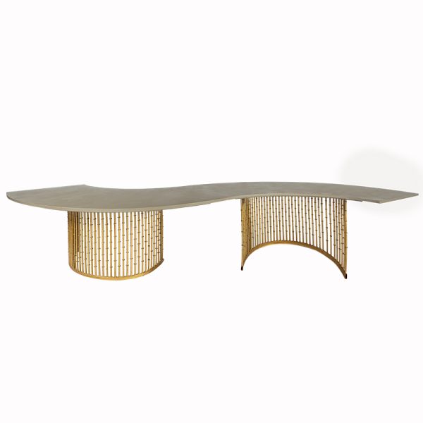 Mesa Curva Bamboo Tampo Curvo Capuccino
