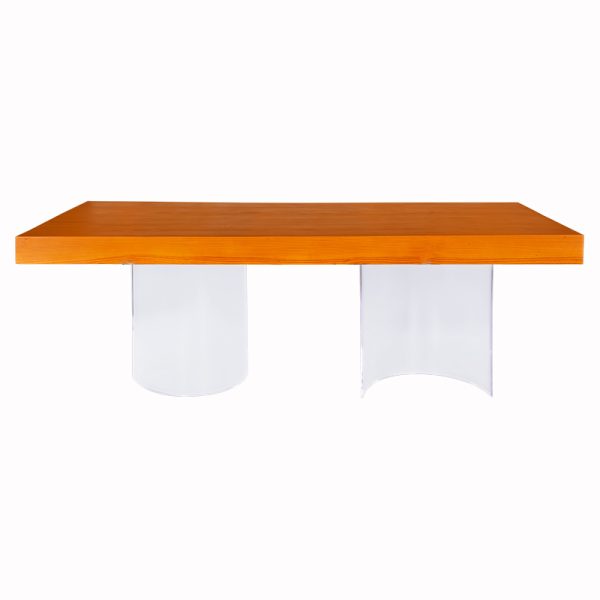 Mesa Retangular Madeira Base Curva